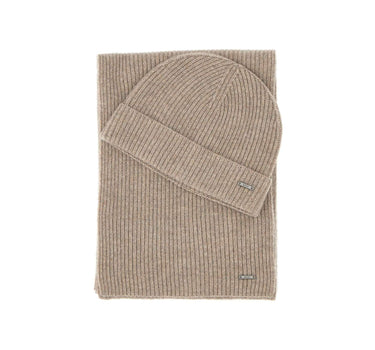 BOSS Set sciarpa e cappello "Florido" BEIGE Uomo 