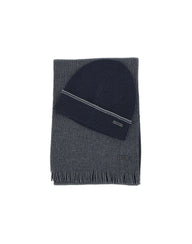 BOSS Set berretto e sciarpa "Fortuno" BLUE Uomo 
