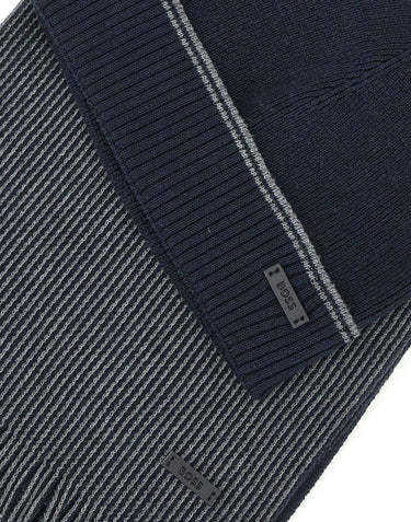 BOSS Set berretto e sciarpa "Fortuno" BLUE Uomo 