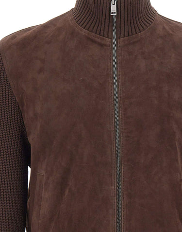 BOSS Giacca in pelle scamosciata BROWN Uomo 