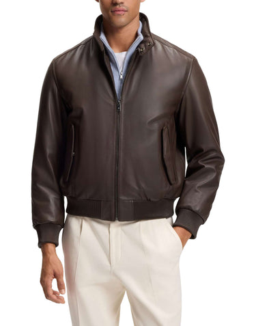 BOSS Giacca in pelle "C-Marac" BROWN Uomo 