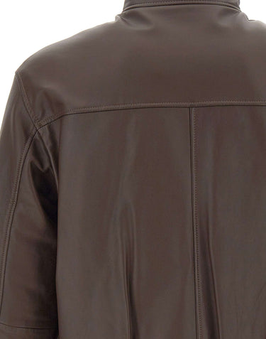 BOSS Giacca in pelle "C-Marac" BROWN Uomo 