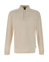 BOSS Polo in misto cotone e cashmere WHITE Uomo 