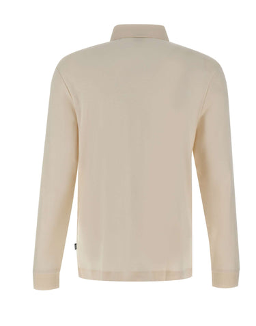 BOSS Polo in misto cotone e cashmere WHITE Uomo 