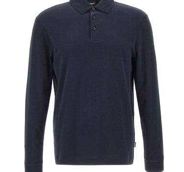 BOSS Polo in misto cotone e cashmere BLUE Uomo 