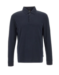 BOSS Polo in misto cotone e cashmere BLUE Uomo 
