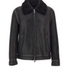BOSS Giacca in pelle con collo in shearling BLACK Uomo 