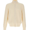 BOSS Cardigan in lana e cashmere con zip WHITE Uomo 