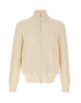 BOSS Cardigan in lana e cashmere con zip WHITE Uomo 
