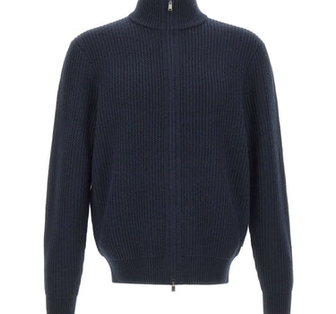 BOSS Cardigan in lana e cashmere con zip BLUE Uomo 
