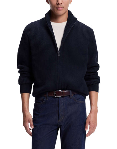 BOSS Cardigan in lana e cashmere con zip BLUE Uomo 