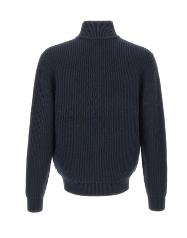 BOSS Cardigan in lana e cashmere con zip BLUE Uomo 