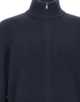 BOSS Cardigan in lana e cashmere con zip BLUE Uomo 