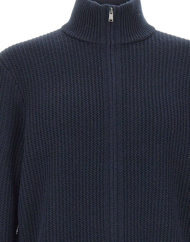 BOSS Cardigan in lana e cashmere con zip BLUE Uomo 