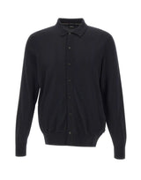 BOSS Cardigan in lana con colletto polo BLACK Uomo 