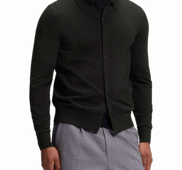 BOSS Cardigan in lana con colletto polo BLACK Uomo 
