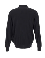 BOSS Cardigan in lana con colletto polo BLACK Uomo 