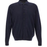 BOSS Cardigan in lana con colletto polo BLUE Uomo 