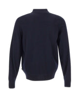 BOSS Cardigan in lana con colletto polo BLUE Uomo 