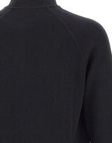 BOSS Maglia mezza zip in cotone e lana vergine BLACK Uomo 