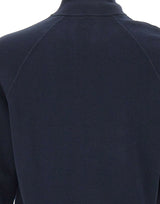 BOSS Maglia mezza zip in cotone e lana vergine BLUE Uomo 