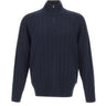 BOSS Maglione a trecce con mezza zip BLUE Uomo 