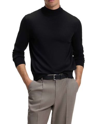 BOSS Maglia in lana vergine BLACK Uomo 