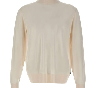 BOSS Maglia in lana vergine WHITE Uomo 