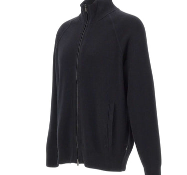BOSS Cardigan in cotone e lana vergine BLACK Uomo 