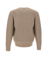 BOSS Maglione a trecce in lana vergine e cashmere BEIGE Uomo 