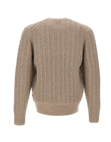 BOSS Maglione a trecce in lana vergine e cashmere BEIGE Uomo 
