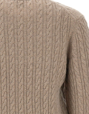 BOSS Maglione a trecce in lana vergine e cashmere BEIGE Uomo 