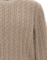 BOSS Maglione a trecce in lana vergine e cashmere BEIGE Uomo 