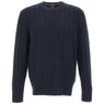BOSS Maglione a trecce in lana vergine e cashmere BLUE Uomo 