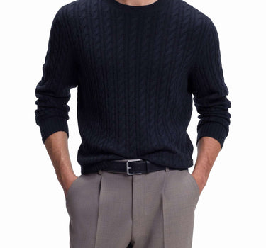 BOSS Maglione a trecce in lana vergine e cashmere BLUE Uomo 