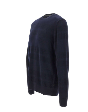 BOSS Maglia in lana vergine BLUE Uomo 