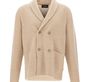 BOSS Cardigan in cashmere relaxed fit BEIGE Uomo 