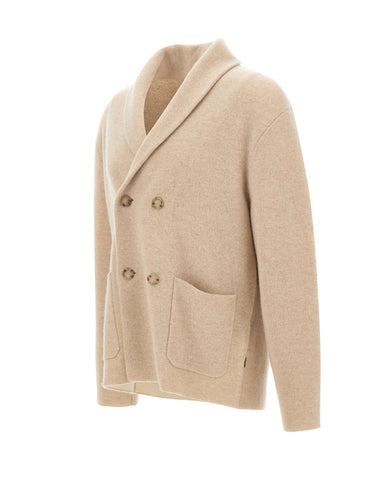 BOSS Cardigan in cashmere relaxed fit BEIGE Uomo 