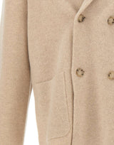 BOSS Cardigan in cashmere relaxed fit BEIGE Uomo 