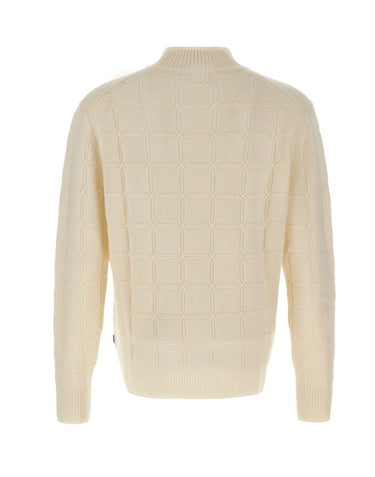 BOSS Maglione a collo alto in lana e cashmere WHITE Uomo 