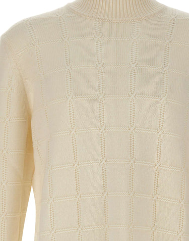 BOSS Maglione a collo alto in lana e cashmere WHITE Uomo 