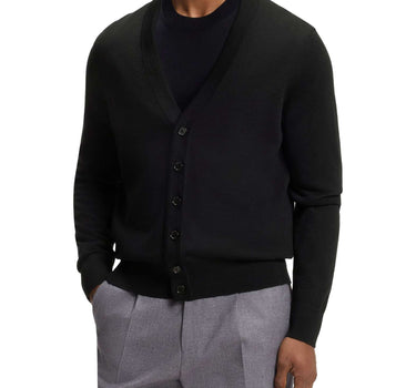 BOSS Cardigan in lana vergine BLACK Uomo 