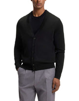 BOSS Cardigan in lana vergine BLACK Uomo 