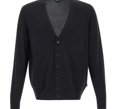 BOSS Cardigan in lana vergine BLACK Uomo 