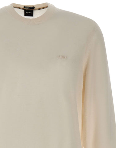 BOSS Maglia in lana vergine WHITE Uomo 