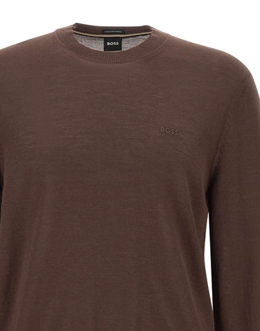 BOSS Maglia in lana vergine BROWN Uomo 