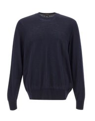 BOSS Maglia in lana vergine BLUE Uomo 
