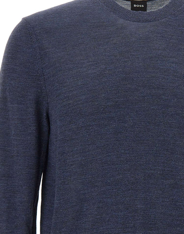 BOSS Maglia in lana vergine BLUE Uomo 