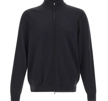 BOSS Cardigan in lana con zip BLACK Uomo 