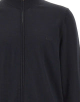 BOSS Cardigan in lana con zip BLACK Uomo 